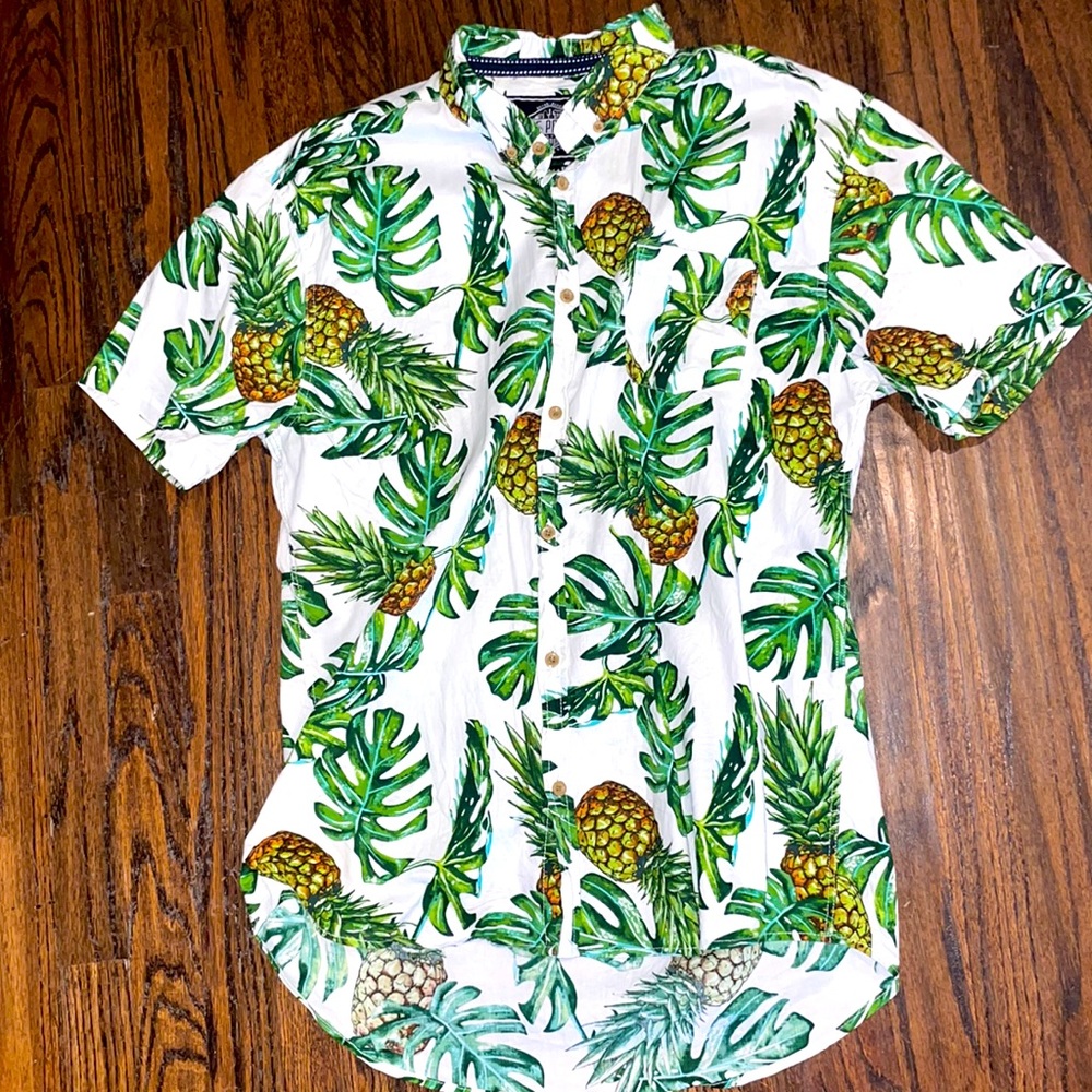 Pineapple tropical button down shirt